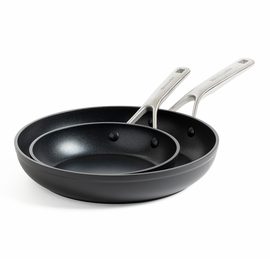 KitchenAid - Forged Hardened Aluminium Frypan Set 2pcs - Black - 20cm + 28cm / Home and Kitchen