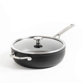 KitchenAid - Forged Hardened Aluminium Skillet with Lid + Helper Handle - Black - 28 cm / Home and Kitchen