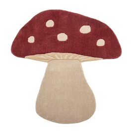 Bloomingville MINI - Mushroom Rug - Red - Wool /