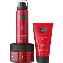 RITUALS - Ayurveda Set: Body Scrub 125g + Body Cream 70 ml + Foaming Showergel 50 ml - Giftset /