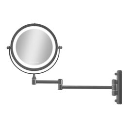 Gillian Jones - Double-Sided Wall Mirror w. LED Light & x10 Magnification - Black / Beauty Tools & Accessories Makeup