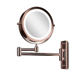 Gillian Jones- Double sided wall mirror w. LED - x1/x10 magnification  - kobber / Beauty Tools & Accessories Makeup