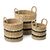 Nordis - Seagrass Baskets with Stripes - Ø30, Ø26, Ø20 - 3 pcs. / Home and Kitchen Αποθήκευση Σπίτι & Κουζίνα