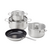 KitchenAid - Stainless Steel Cookware Set: Casserole with Lid (16cm, 20cm, 24cm) + Frypan (24cm) - Silver / Home and Kitchen