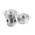 KitchenAid - Stainless Steel Sheet Frypan 3pcs Set: Casserole with Lid + Open Saucepan - Silver - 16-24 cm / Home and Kitchen