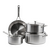 KitchenAid - Multiply 4(7)pcs Set Uncoated: Saucepan 16cm/1.5L with Lid, Casserole 20cm/3.11L with Lid, Casserole 24cm/4.91L with Lid, Frypan 24cm - Silver / Home and Kitchen