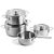 KitchenAid - Stainless Steel Sheet Frypan 4pcs Set: Casserole with Lid 16-20-24cm + Open Saucepan 16cm - Silver / Home and Kitchen