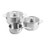 KitchenAid - Stainless Steel Sheet Set: Casserole 20cm with lid, Casserole 24cm with lid, Saucepan 16cm (all uncoated) - Silver / Home and Kitchen