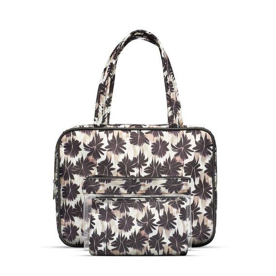 Gillian Jones - 3-piece cosmetic bag set - Palm print / Beauty Tools & Accessories Makeup