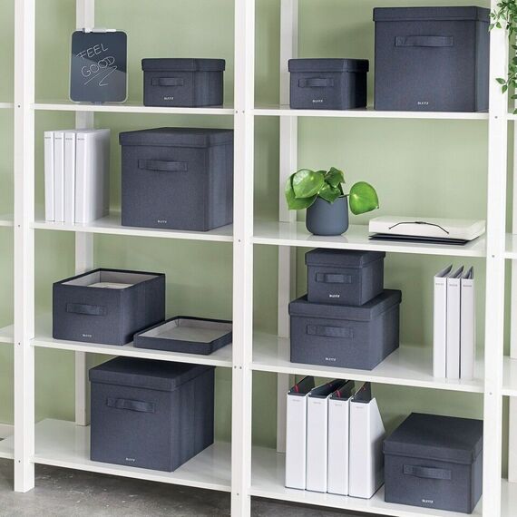 Leitz - Fabric Storage Box 2 Pieces - Grey / Home and Kitchen Αποθήκευση Σπίτι & Κουζίνα