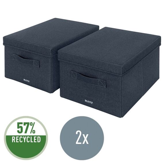 Leitz - Fabric Storage Box 2 Pieces - Grey / Home and Kitchen Αποθήκευση Σπίτι & Κουζίνα