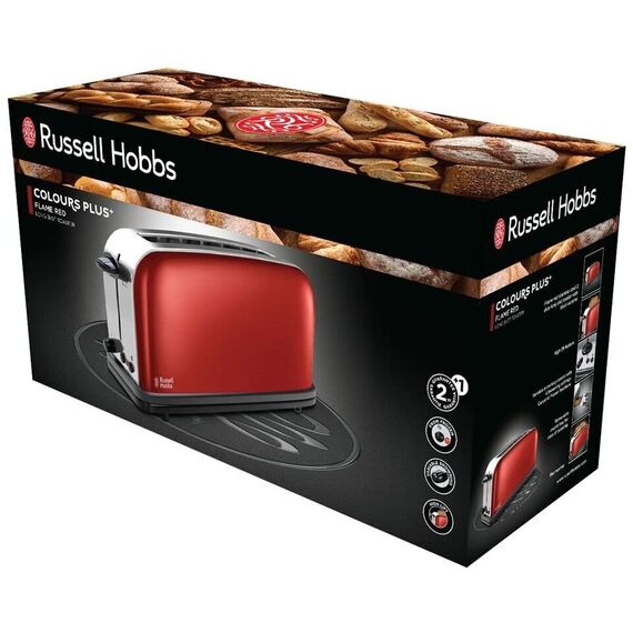 Russell Hobbs - Colours Plus 2 Slice Long Slot Toaster - Red / Home and Kitchen Kitchen Home & Kitchen