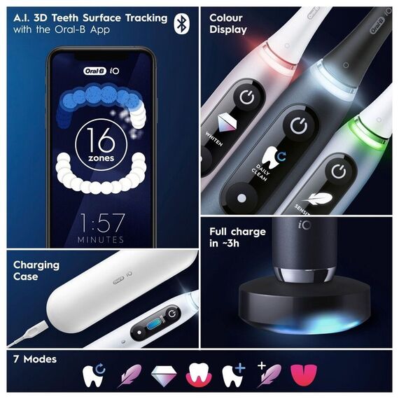 Oral-B - iO9S White Alabaster Electric Toothbrush / Health and Personal Care Oral Care Personal Care