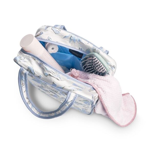 Karen - Toiletry bag with handle - Blue brocade / Beauty Αξεσουάρ Ομορφιάς Γυναικεία Περιποίηση