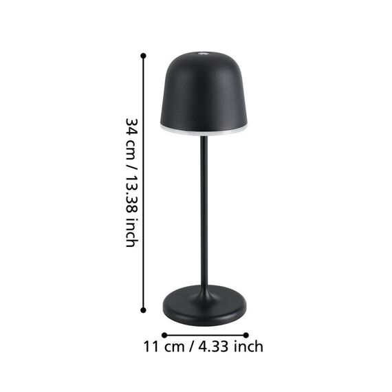 EGLO - MANNERA TABLE LAMP - Black - Height: 34 cm, Diameter: 11 cm / Home and Kitchen Φωτισμός Σπίτι & Κουζίνα