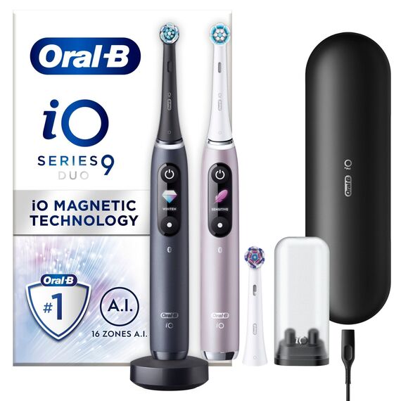 Oral-B - iO9 Duo Pack Black Onyx & Rose Quartz Electric Toothbrush / Health and Personal Care Υγιεινή Στόματος Προσωπική Φροντίδα