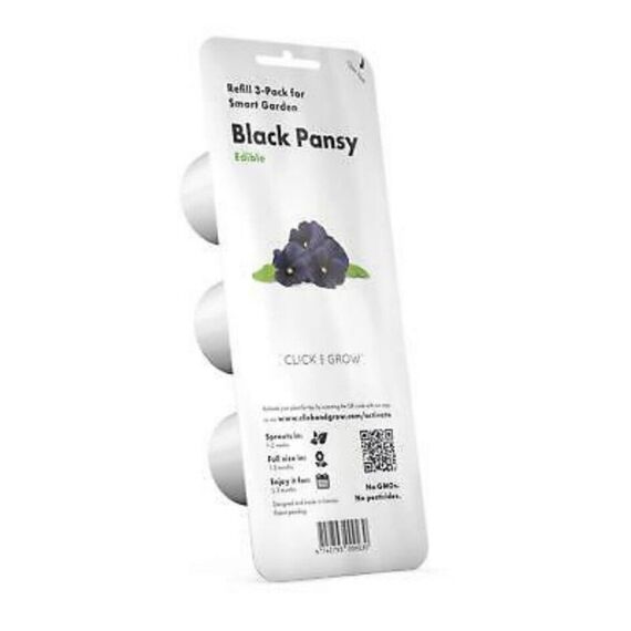 Click and Grow - Smart Garden Refill 3-pack Black Pansy / Home and Kitchen Indoor Garden Home & Kitchen