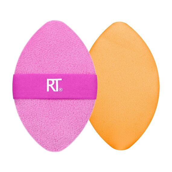 Real Techniques - Miracle 2-in1 Powder Puff Duo - Pink/Orange / Beauty Tools & Accessories Makeup