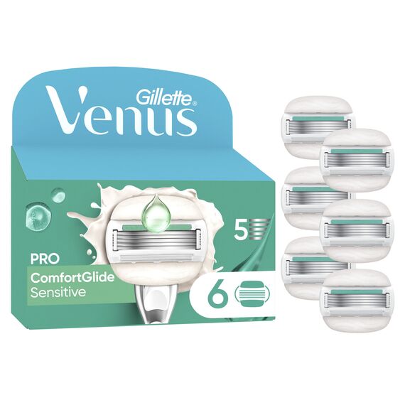 Venus - Gillette Venus Pro ComfortGlide Sensitive Razor Blades - Green/White - 6 pcs / Health and Personal Care Accessories Woman Care