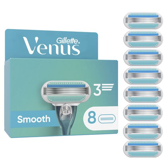 Venus - Gillette Venus Smooth Razor Blades for Women - Blue/White - 8 pcs / Health and Personal Care Αξεσουάρ Ομορφιάς Γυναικεία Περιποίηση