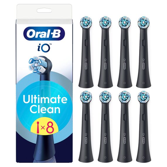 Oral B - Oral-B iO Series Ultimate Clean Black Replacement Brush Heads - Black - 8 count / Health and Personal Care Oral Care Personal Care