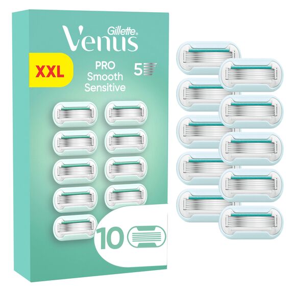 Venus - Gillette Venus Pro Smooth Sensitive Razor Blades, for sensitive skin - Green/White - 10 pcs / Health and Personal Care Ξύρισμα Μπάνιο & Σώμα