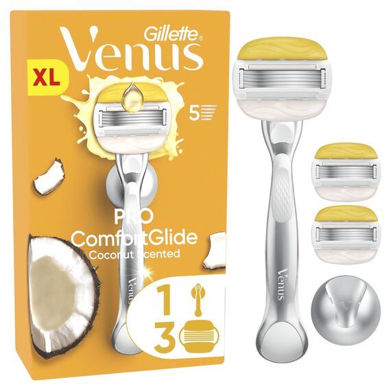 Venus - Gillette Venus Pro ComfortGlide Coconut Scented Women’s Razor, 1 Refill Razor - Yellow/White / Health and Personal Care Ξύρισμα Μπάνιο & Σώμα