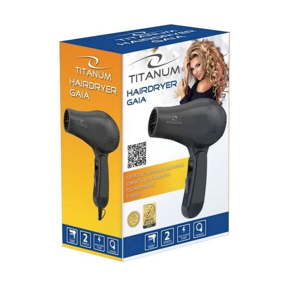 TITANUM TBH003K Hair dryer Black 750 W Εργαλεία Μαλλιών Περιποίηση Μαλλιών
