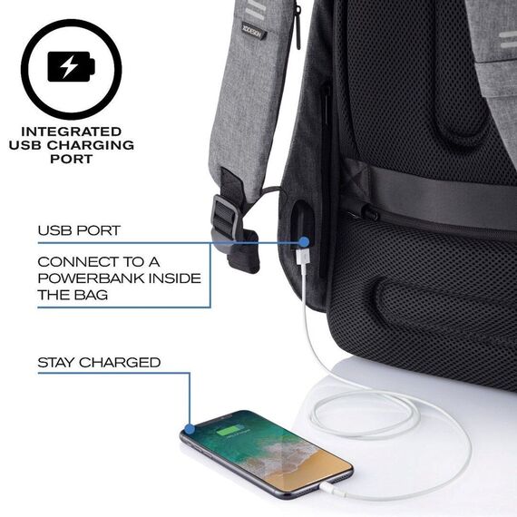XD DESIGN ANTI-THEFT BACKPACK BOBBY HERO REGULAR GREY P/N: P705.292 Σακίδια Πλάτης Βαλίτσες & Τσάντες