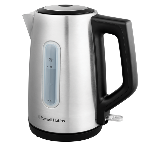Russell Hobbs - Heaton Brushed Kettle - Brushed Stainless Steel with Black Accents - 1.7L / Home and Kitchen Kitchen Home & Kitchen