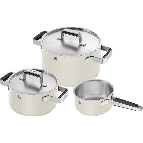 Zwilling - Pure Pots and pans set - Elfenben-Hvid - 3-pcs, 18/10 stainless steel / Home and Kitchen Κουζίνα Σπίτι & Κουζίνα
