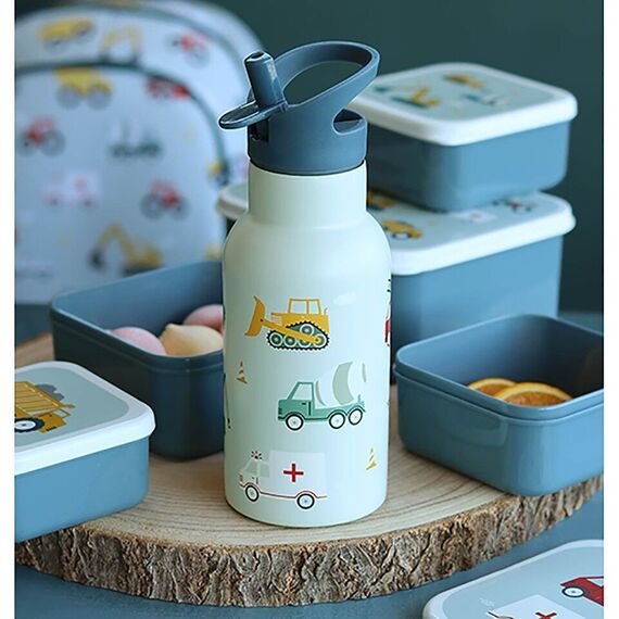 A little lovely company - Stainless steel drinking bottle - Vehicles - 7.3 x 20 x 7.3 cm / Home and Kitchen Kitchen Home & Kitchen