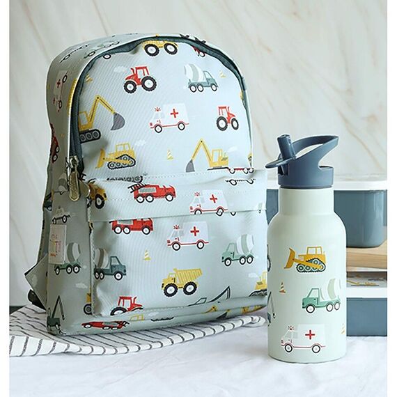 A little lovely company - Stainless steel drinking bottle - Vehicles - 7.3 x 20 x 7.3 cm / Home and Kitchen Kitchen Home & Kitchen
