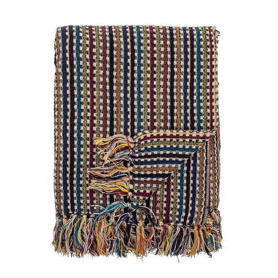 Bloomingville - Lazzario Recycled Cotton Throw 160x130 cm - Blue / Home and Kitchen Kitchen Home & Kitchen