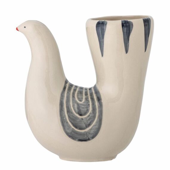 Bloomingville - Trudy Vase H19 cm - White Stoneware / Home and Kitchen Decor Home & Kitchen