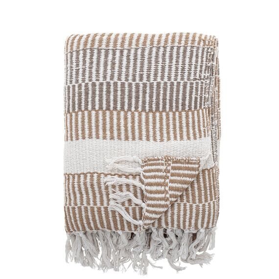Creative Collection - Isnel Recycled Cotton Throw 160x130 cm - Nature / Home and Kitchen Kitchen Home & Kitchen