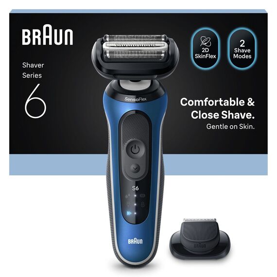 Braun - Series 6 Electric Shaver +1 Attachment - Blue / Health and Personal Care Κουρευτικές & Ξυριστικές Ανδρική Περιποίηση