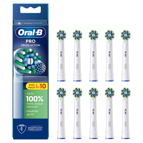 Oral B - Oral-B Pro Cross Action Toothbrush Heads - White - 10 Counts / Health and Personal Care Oral Care Personal Care