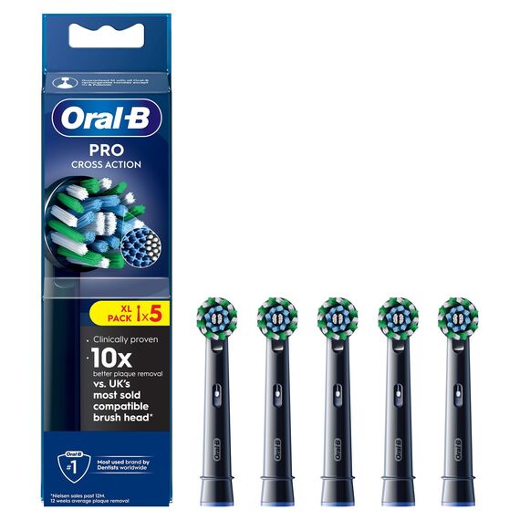 Oral B - Pro Cross Action Toothbrush Heads - Black - 5 Counts / Health and Personal Care Oral Care Personal Care