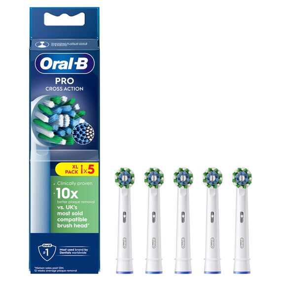 Oral B - Pro Cross Action Toothbrush Heads - White - 5 Counts / Health and Personal Care Υγιεινή Στόματος Προσωπική Φροντίδα