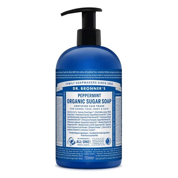 Dr. Bronner's - Organic Sugar Soap Peppermint 710 ml / Beauty Ντους Μπάνιο & Σώμα