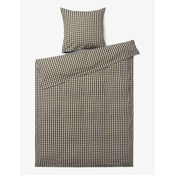 Juna - Bæk&Bølge Bed Linen 140x200 cm - Black & Sand / Home and Kitchen Bedding Home & Kitchen