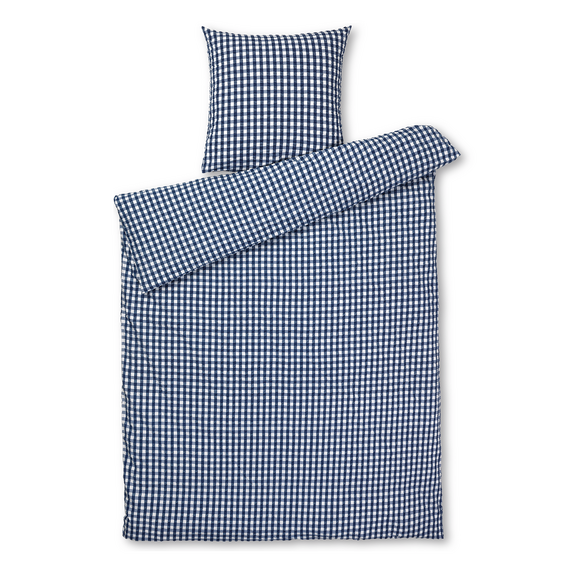 Juna - Bæk&Bølge Bed Linen 140x200 cm -  Dark Blue & White / Home and Kitchen Bedding Home & Kitchen