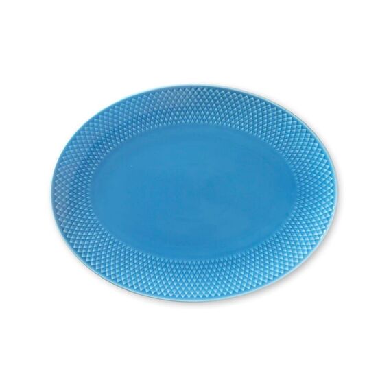 Lyngby Porcelæn - Rhombe Color Oval Serving Dish 28.5x21.5 cm -Blue / Home and Kitchen Kitchen Home & Kitchen