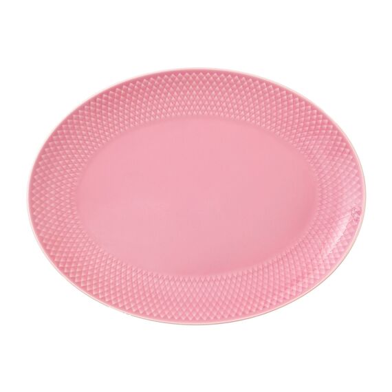 Lyngby Porcelæn - Rhombe Color Oval Serving Dish 28.5x21.5 cm - Rose / Home and Kitchen Kitchen Home & Kitchen