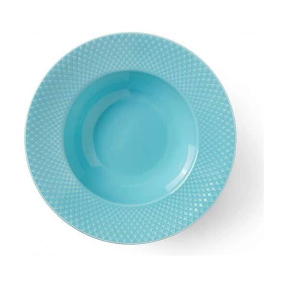 Lyngby Porcelæn - Rhombe Color Soup Plate 24.5 cm - Turquoise / Home and Kitchen Kitchen Home & Kitchen