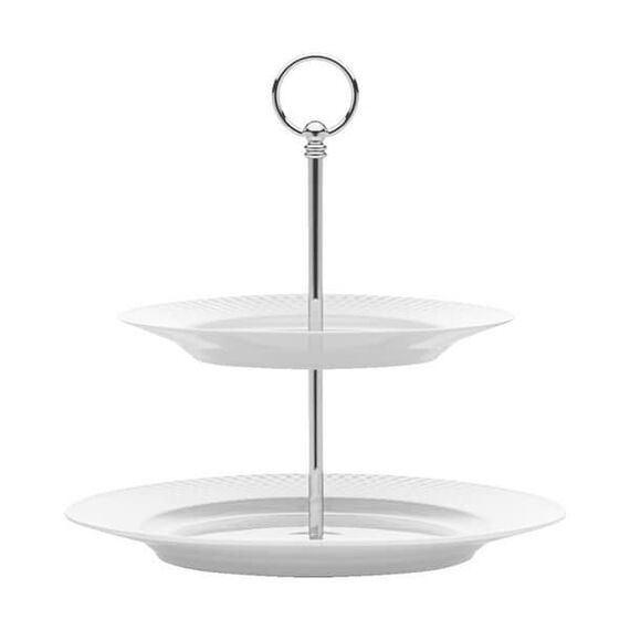 Lyngby Porcelæn - Rhombe White Etagere 27 cm / Home and Kitchen Κουζίνα Σπίτι & Κουζίνα