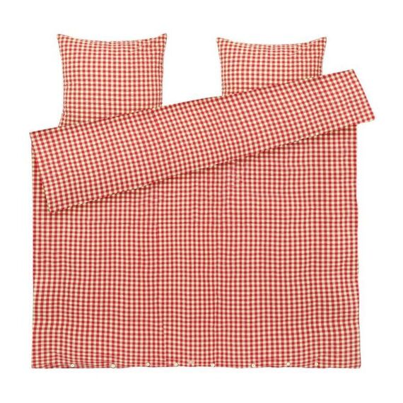 Juna - Bæk&Bølge Bed Linen 200x220 cm -  Red & Yellow / Home and Kitchen Bedding Home & Kitchen
