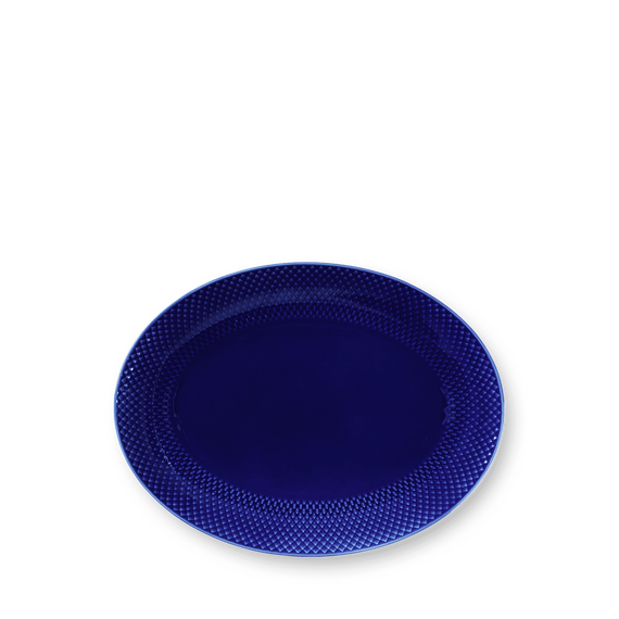 Lyngby Porcelæn - Rhombe Color Oval Serving Dish 35x26.5 cm - Dark Blue / Home and Kitchen Κουζίνα Σπίτι & Κουζίνα