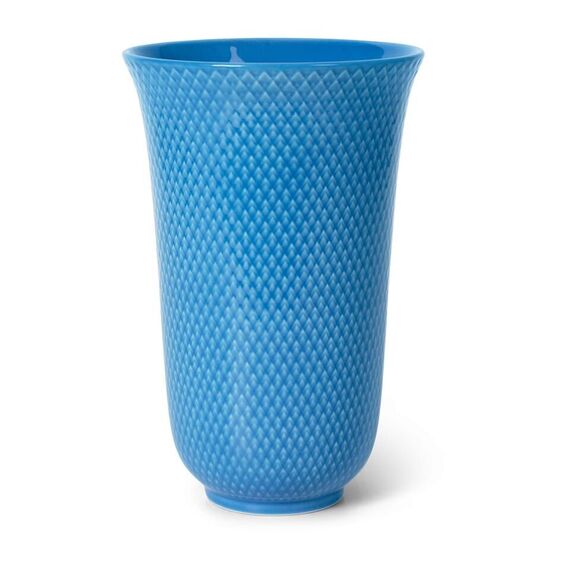 Lyngby Porcelæn - Rhombe Color Porcelain Vase 20 cm - Blue / Home and Kitchen Decor Home & Kitchen